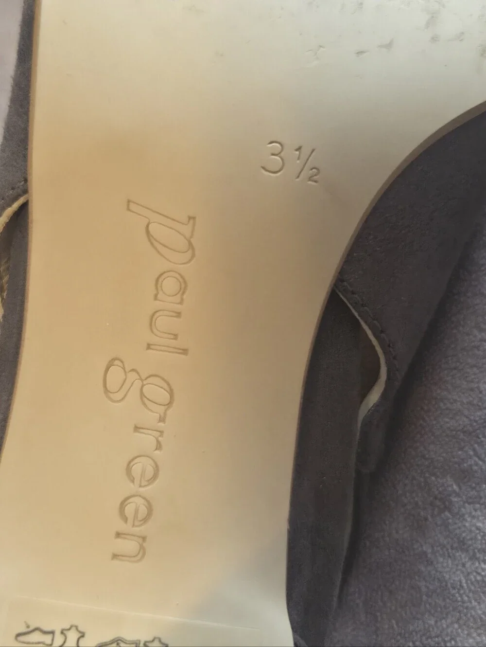 Paul Green Women's Gray  Suede Slingback Heels Size 3 1/2